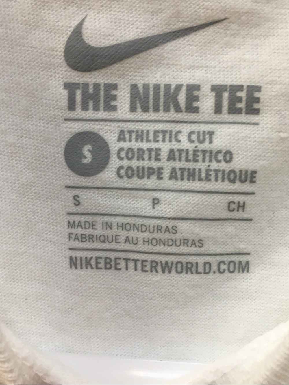 Nike White Tee with Gray Nike Swoosh and Label Print - Picture 3 of 3